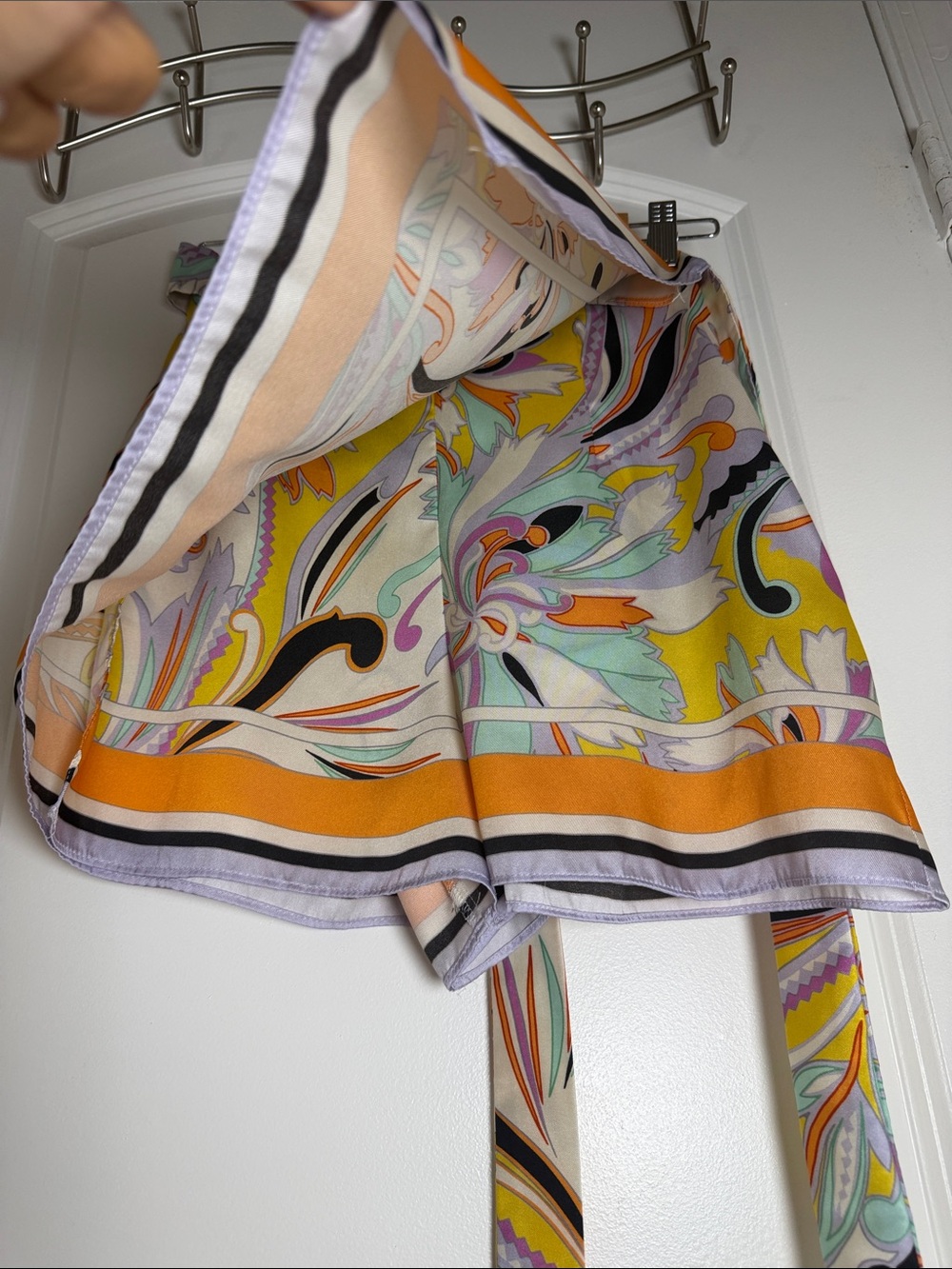 Zara Multicolor Floral Print Wrap Skort - Yellow, Lavender, Mint, Orange - Picture 2 of 3